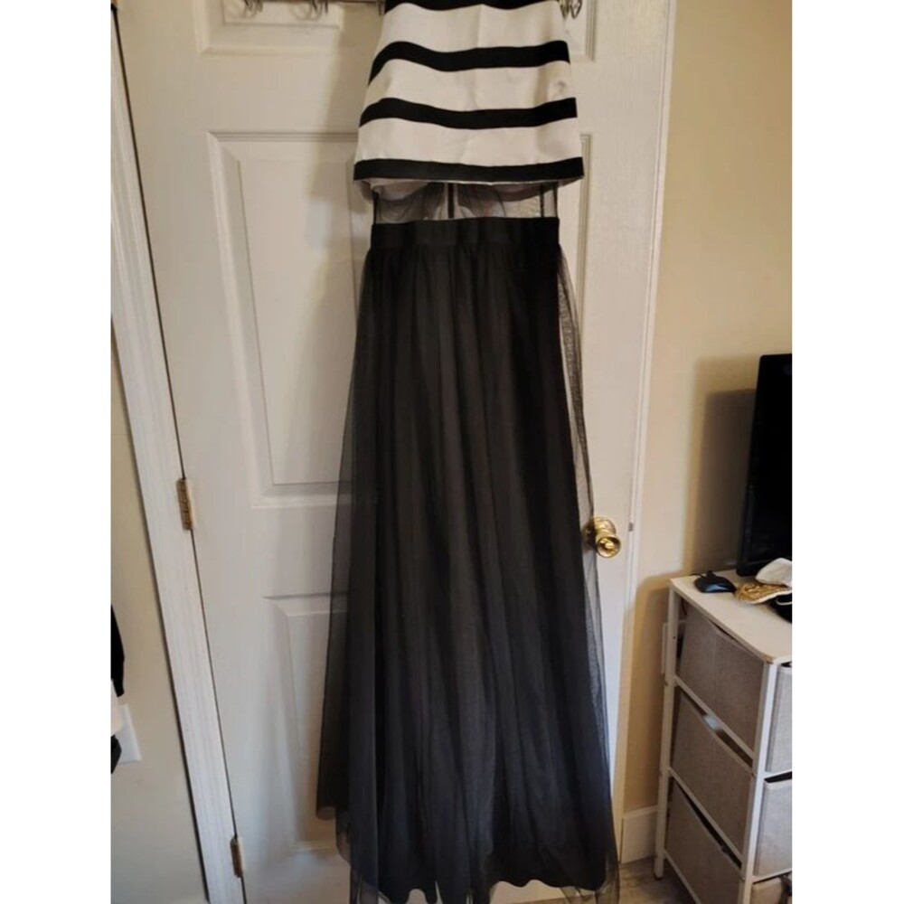 Blondie Nites black and white illision gown 7